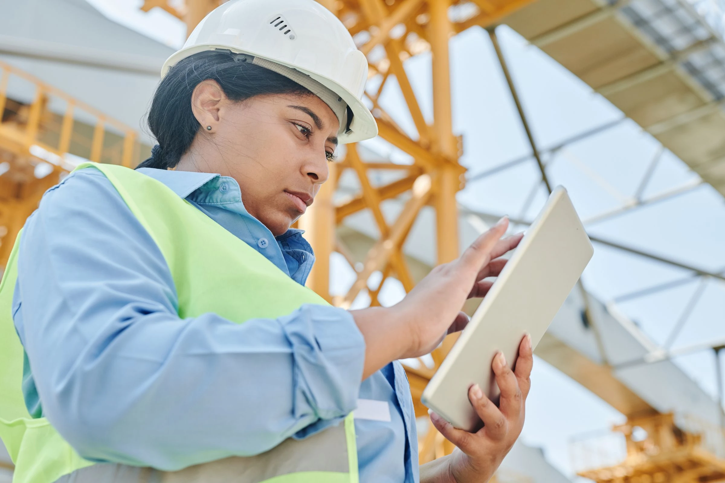 Professional wearing a hard hat